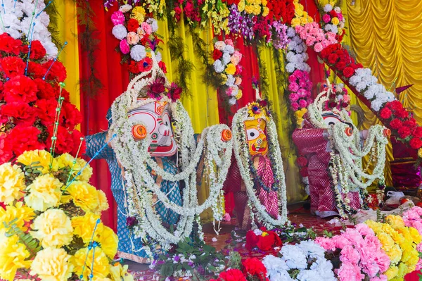 Idol Boha Jagannatha Balarama Suvodru Uctívají Ratha Jatra Festival Howrah — Stock fotografie