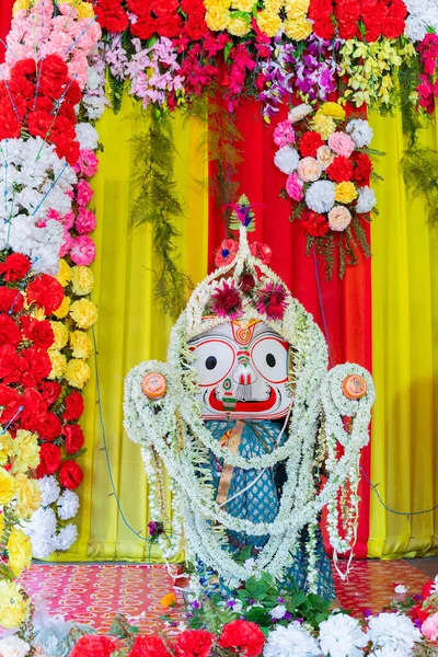 Idoly Boha Balarama Lord Balaram Bratr Lorda Jagannatha Uctíván Věnci — Stock fotografie