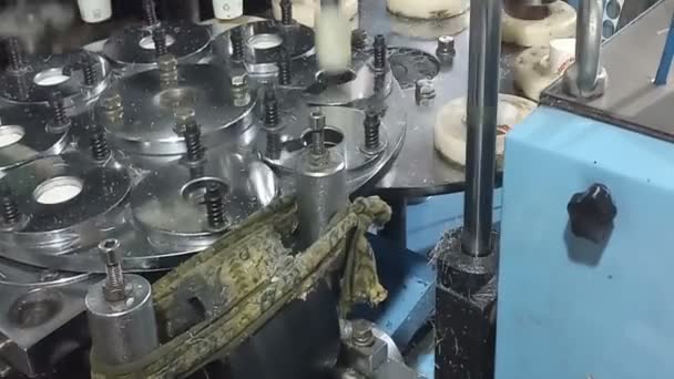 Paper Pulp Being Processed Large Container Manufacturing Paper — Video