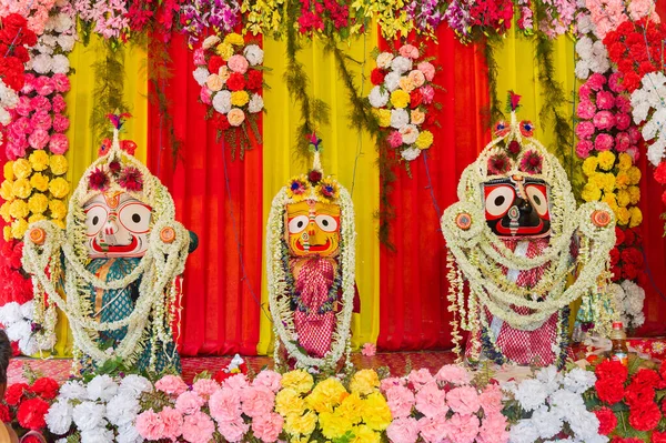 Idol Boha Jagannatha Balarama Suvodru Uctívají Ratha Jatra Festival Howrah — Stock fotografie