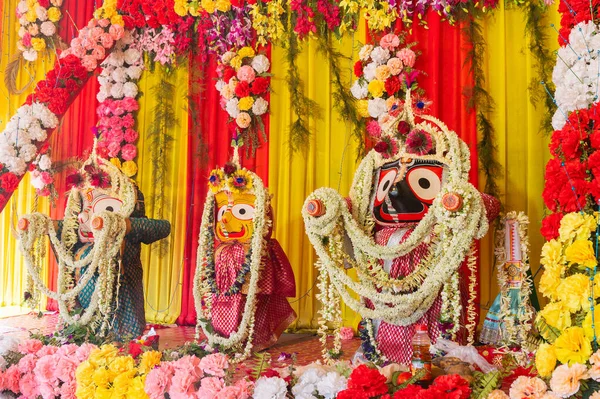 Idol Boha Jagannatha Balarama Suvodru Uctívají Ratha Jatra Festival Howrah — Stock fotografie