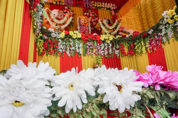 Idol Boga Jagannath Balaram Suvodra Wewnątrz Rydwanu Festiwal Ratha Jatra — Zdjęcie stockowe