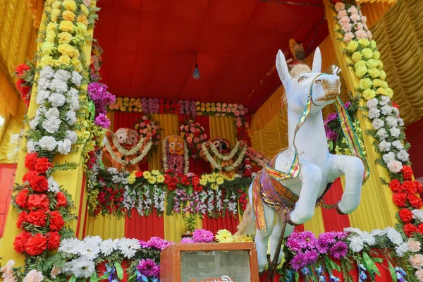 Tanrı Nın Arabası Jagannath Balaram Suvodra Tapılıyor Ratha Jatra Festivali — Stok fotoğraf