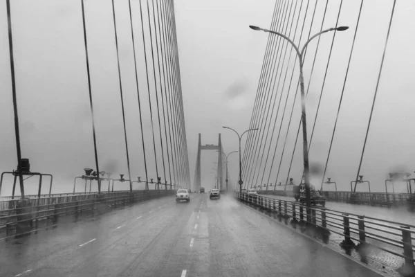 Видьясагар Сету Над Рекой Ганг Известной Мост Хугли Калькутте Западная — стоковое фото