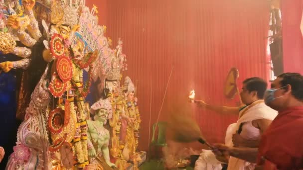 Howrah Bengale Occidental Inde Octobre 2020 Déesse Durga Est Vénérée — Video