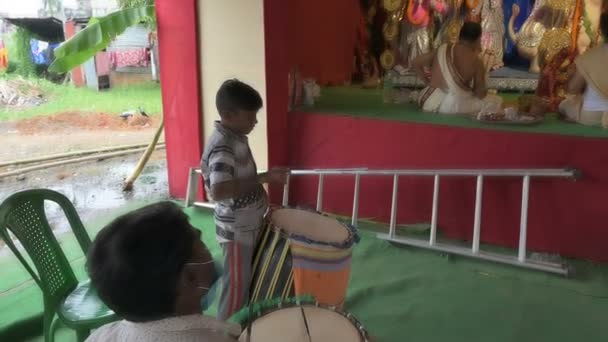 Хаура Западная Бенгалия Индия Октября 2020 Года Богине Дурге Поклоняется — стоковое видео