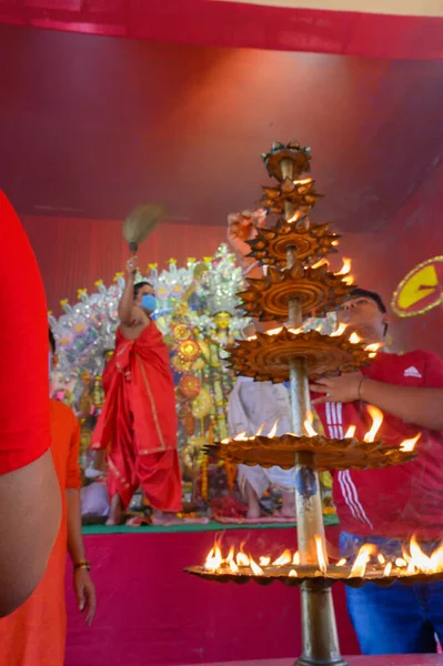 Howrah West Bengalen India Oktober 2020 Godin Durga Wordt Aanbeden — Stockfoto