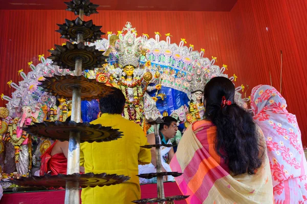 Howrah West Bengal Indie Října 2020 Bohyně Durga Uctívána Hinduistickým — Stock fotografie
