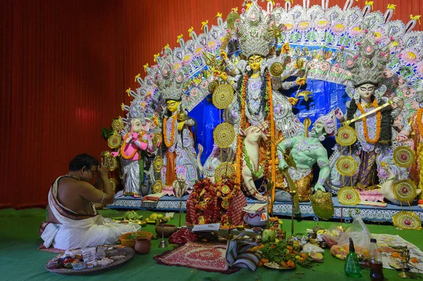 Howrah West Bengalen India Oktober 2020 Godin Durga Wordt Aanbeden — Stockfoto