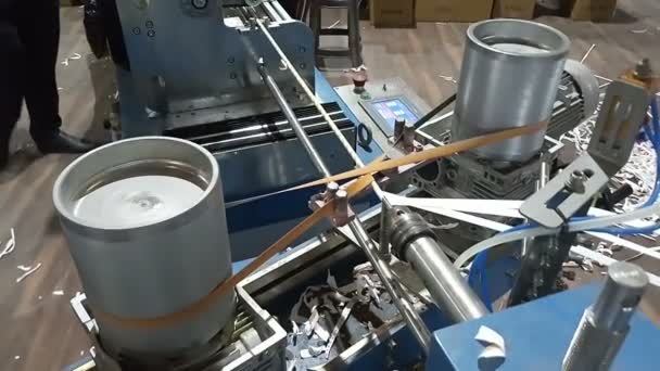 Environment Friendly Bio Degradable Paper Straw Manufacturing Unit Paper Straws — Stock Video