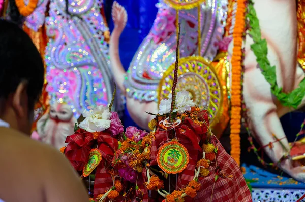 Howrah Bengale Occidental Inde Octobre 2020 Déesse Durga Est Adorée — Photo