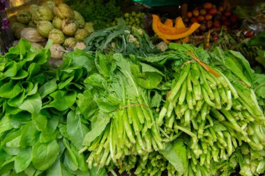 Taze yeşil sebzeler, Sikkim, Hindistan 'ın tarım ürünleri.