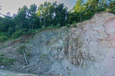 Landslide on the Himalayan mountains, on the way to Sikkim. Sikkim is facing heavy rainfall and resulting landslide caused by global warming and climate change on Himalayan mountains.