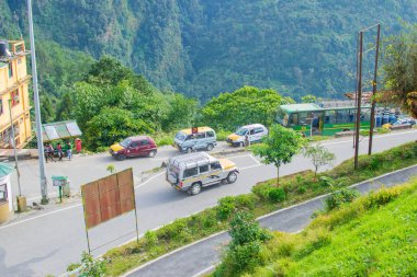 Ravangla, Sikkim, Hindistan - 22.10.2016: Rabangla, Sikkim, Hindistan. Arka planda Himalaya dağları.