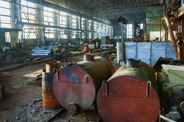 Eine Verlassene Große Industriehalle Wartet Darauf Abgerissen Werden Ehemaliges Chabarowsk — Stockfoto