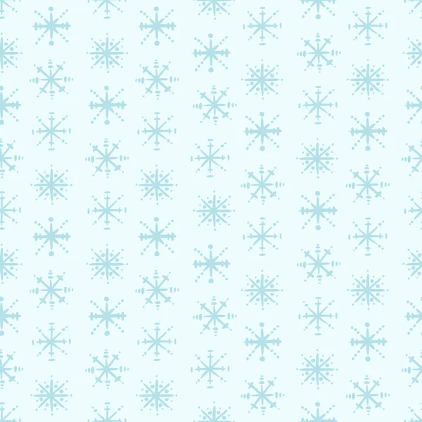 Modèle sans couture de Noël. Chute de neige. Modèle géométrique pour les vacances. Illustration vectorielle pour textiles, emballages, cartes, bannières. Fond bleu festif avec flocons de neige. — Image vectorielle