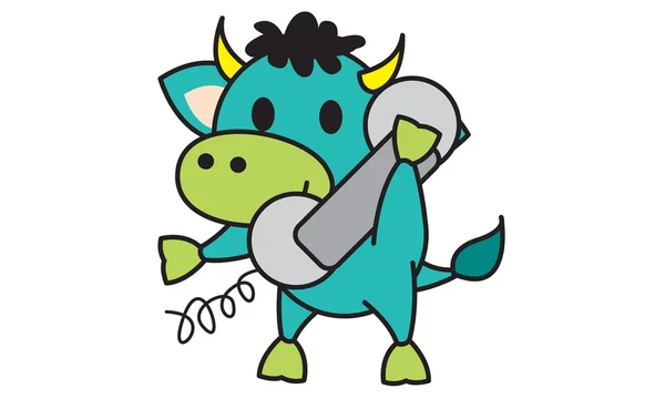 Bull Calling Logo - Stok Vektor