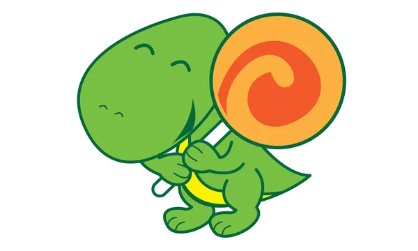恐龙和糖果徽标 — 图库矢量图片
