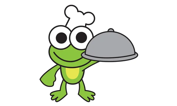 요리사 개구리 로고 — 스톡 벡터