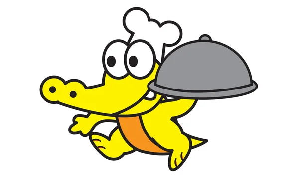 Логотип шеф-повара Крокодила — стоковый вектор