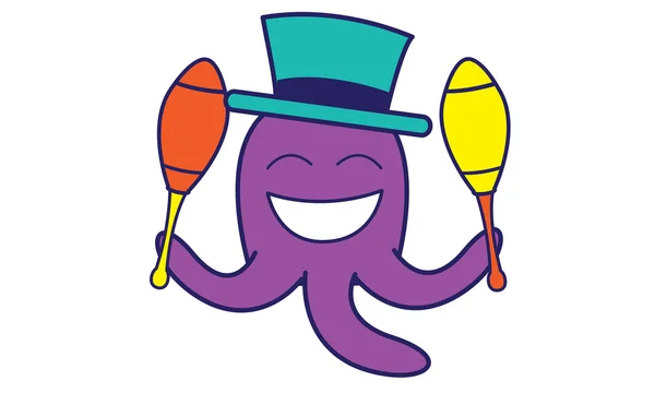 Octopus cirkus logotyp — Stock vektor