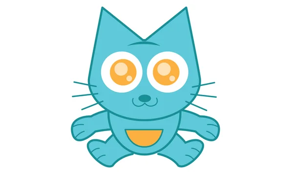 Docka katt logotyp — Stock vektor
