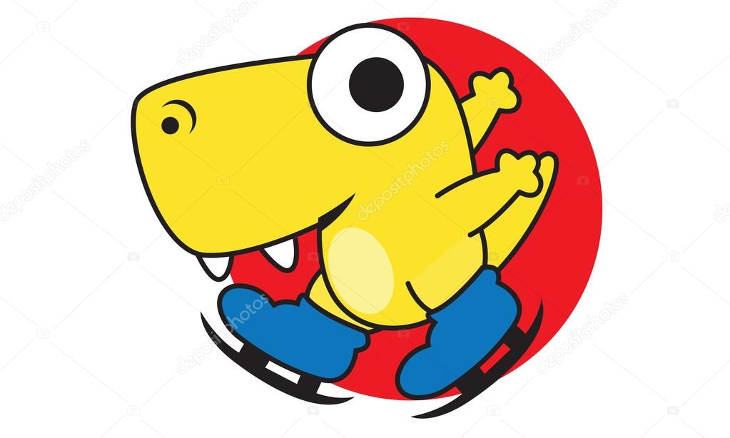 Illustration of Dinosaur Skating Logo