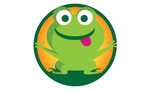 Groene kikker logo — Stockvector