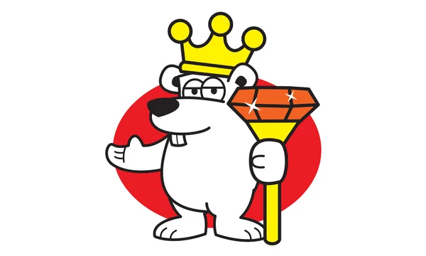 Logo del oso polar rey — Archivo Imágenes Vectoriales