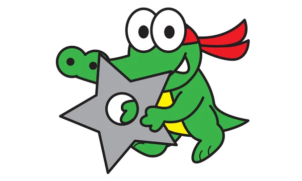Ninja krokodil Logo — Stockvector
