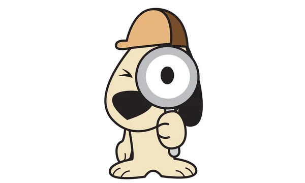 検索犬ロゴ — ストックベクタ