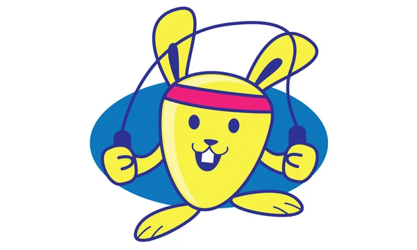 Logo de conejo deportivo — Vector de stock