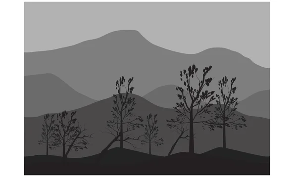 Silueta árbol caído — Vector de stock