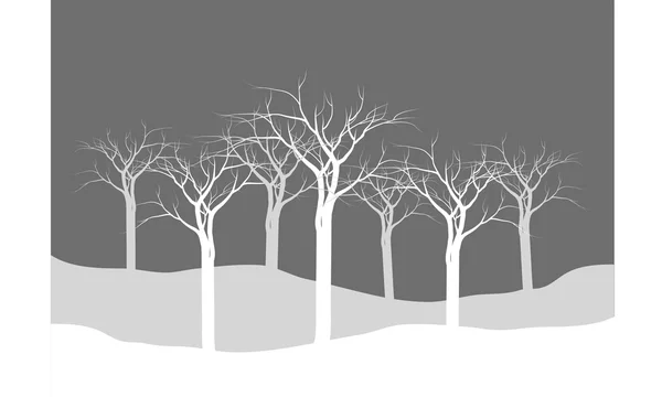 Silhouetten van droge boom bos — Stockvector