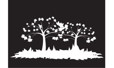 İki ağaçlarının Silhouettes