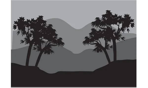 Silhouettes de couple arbre — Image vectorielle