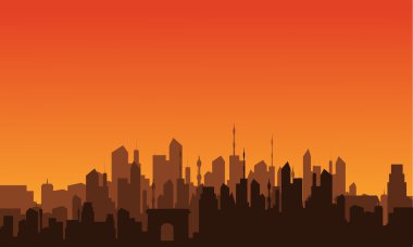 Büyük bir şehir silüeti