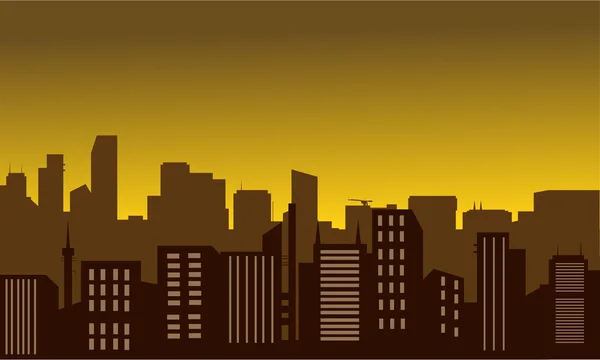 Silhouette of city at noon — Stock Vector
