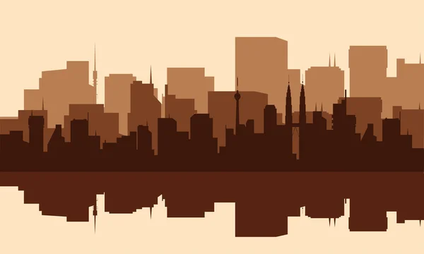 Silhouette de ville avec tours — Image vectorielle