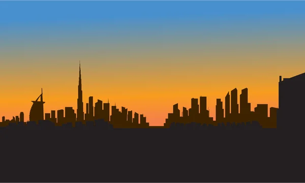 Silhueta da cidade de Dubai — Vetor de Stock