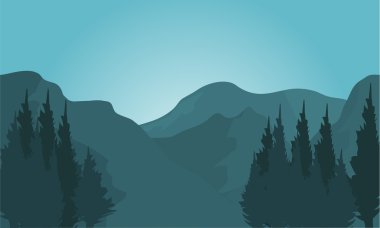 Vektör sabah dağlar