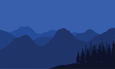 Dağ siluet geceleri