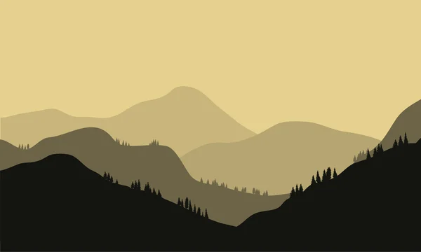 Belle montagne et coucher de soleil — Image vectorielle