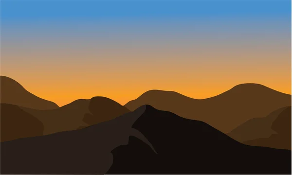 Silhouette des trockenen Berges — Stockvektor