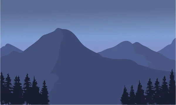 Silhouet van een hoge berglandschap — Stockvector