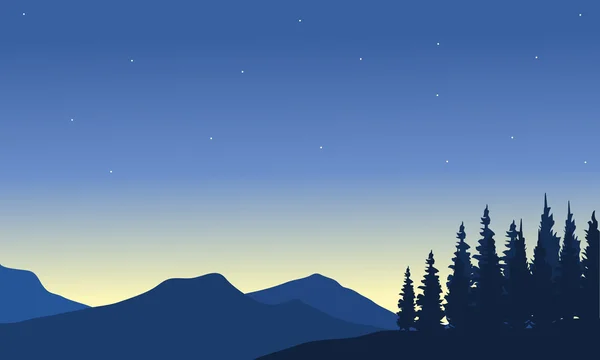 Silueta de montaña desde lejos — Vector de stock