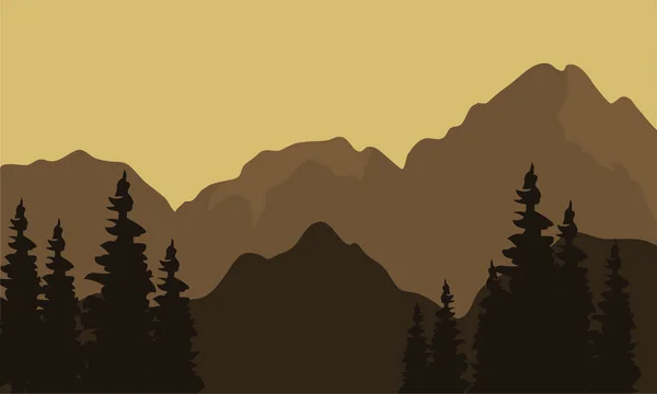 Vue de la silhouette de montagne — Image vectorielle