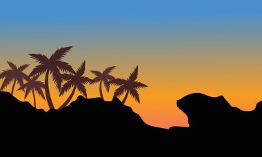 Palm tepelerde silüeti
