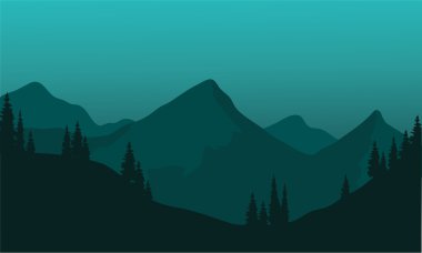 Yeşil arka plana sahip hils silüeti