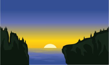 Deniz cliff silüeti